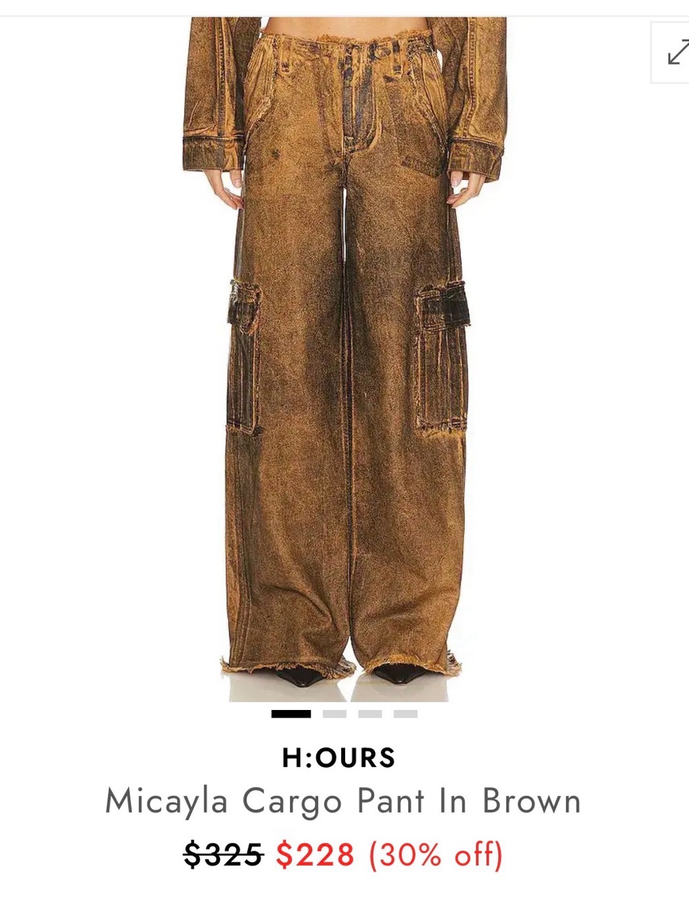 NWOT h:ours Micayla Wide-Leg Cargo Pants Sz 30